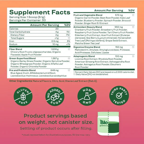 Bloom Nutrition Greens – Empieza tu día con energía y una digestión ligera.
