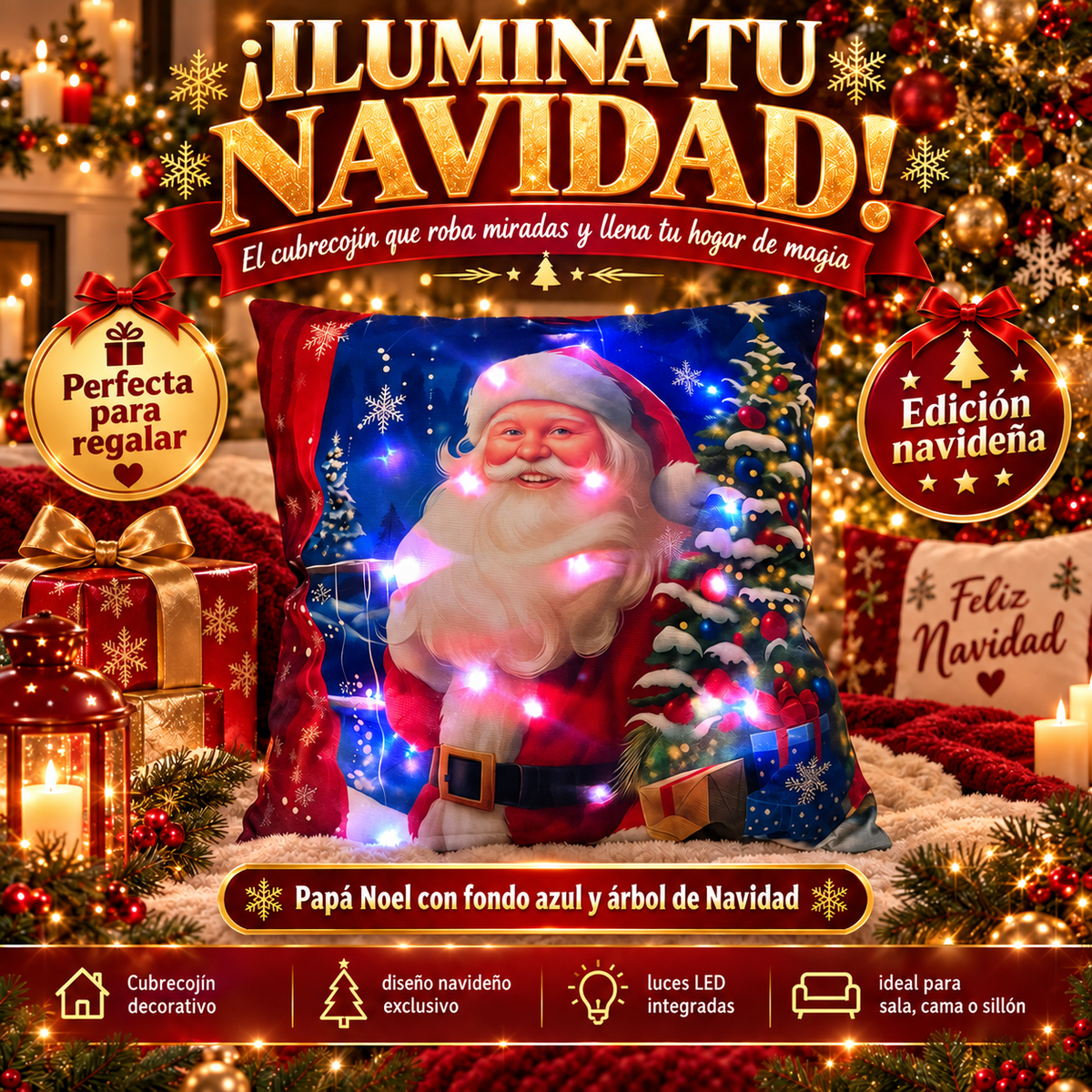 Fundas para cojines con luces led