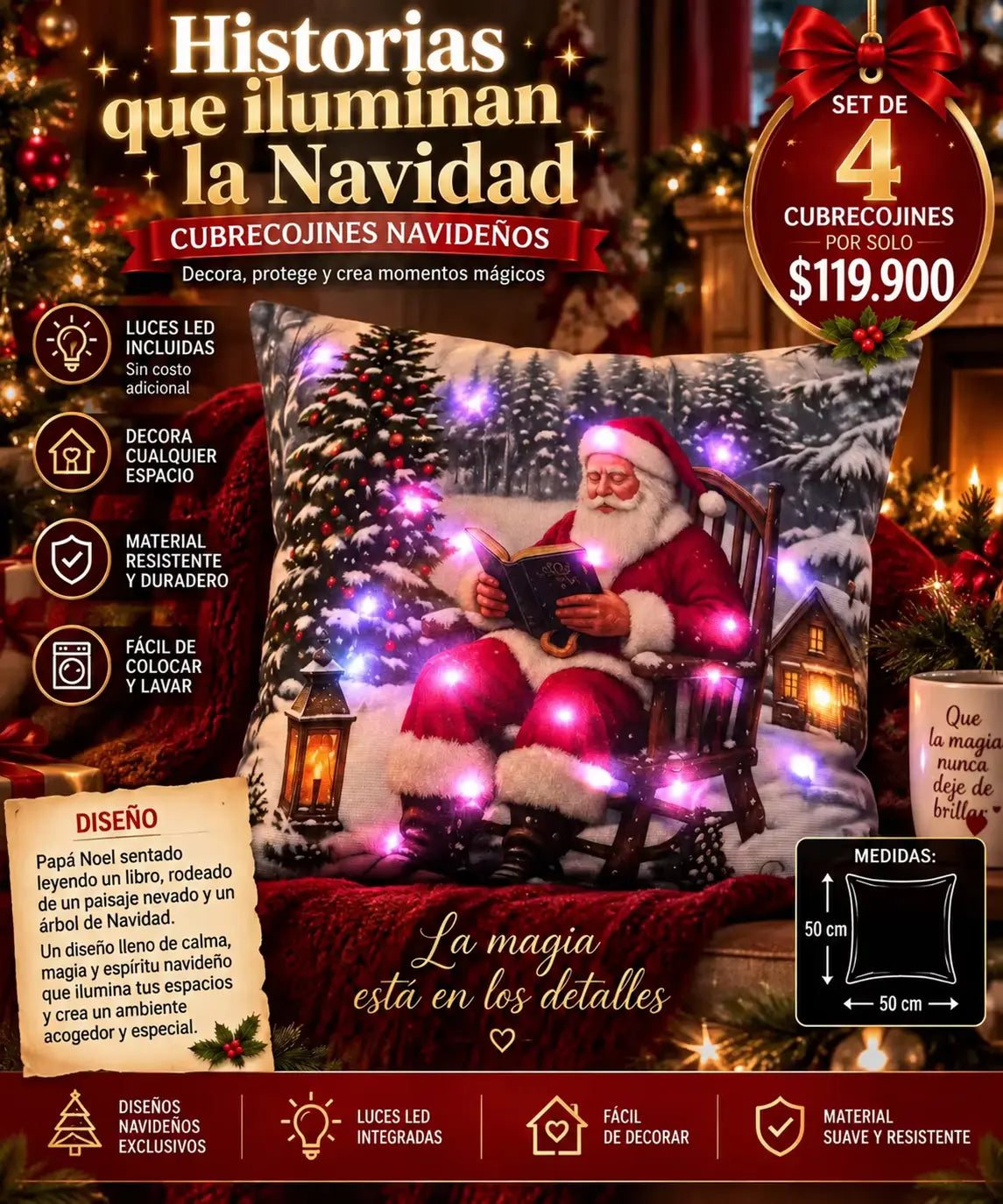 Fundas para cojines con luces led