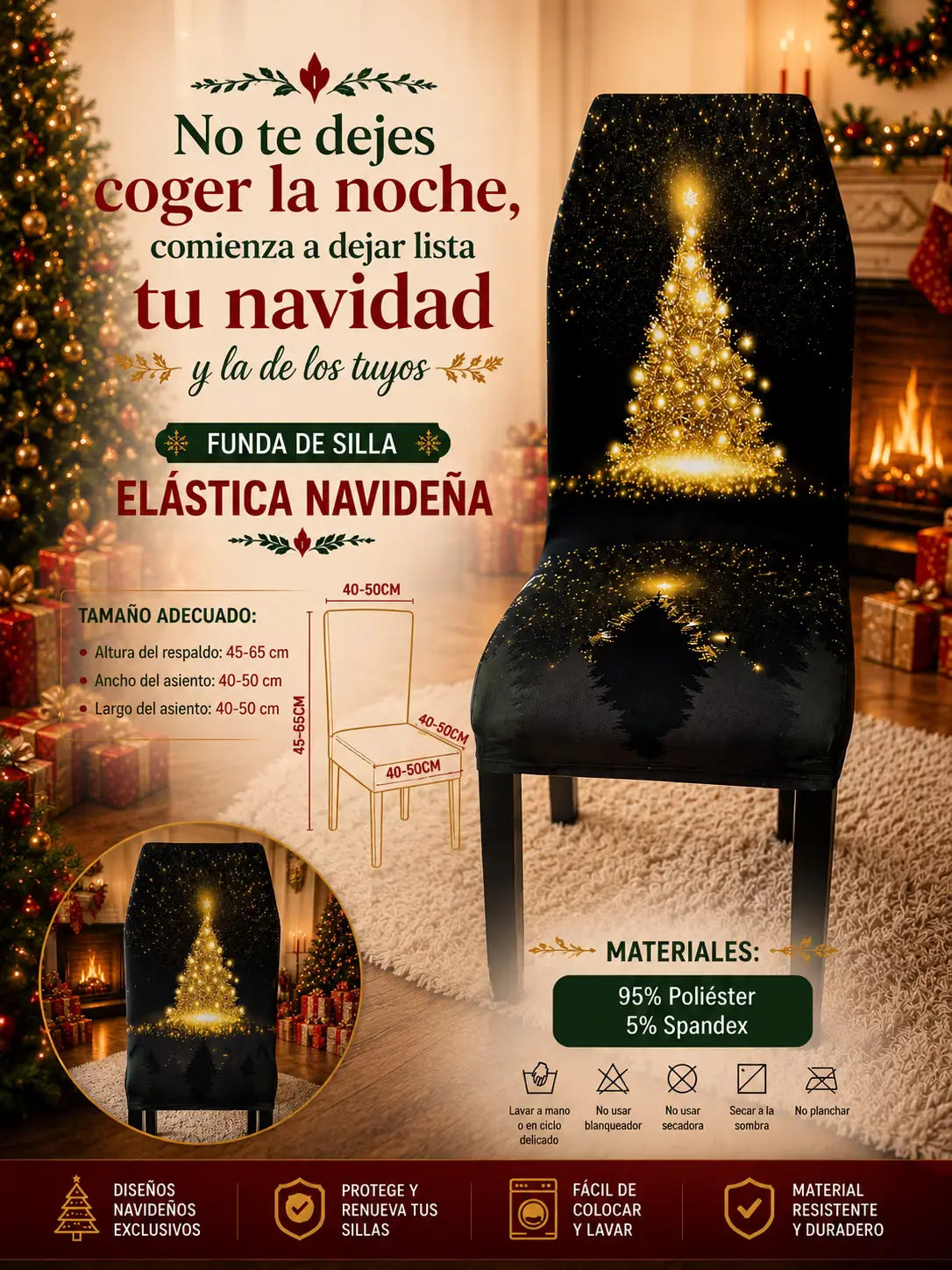 FUNDAS PARA TUS SILLAS- ¡Esta Navidad, transforma tus sillas y llena tu hogar de magia!