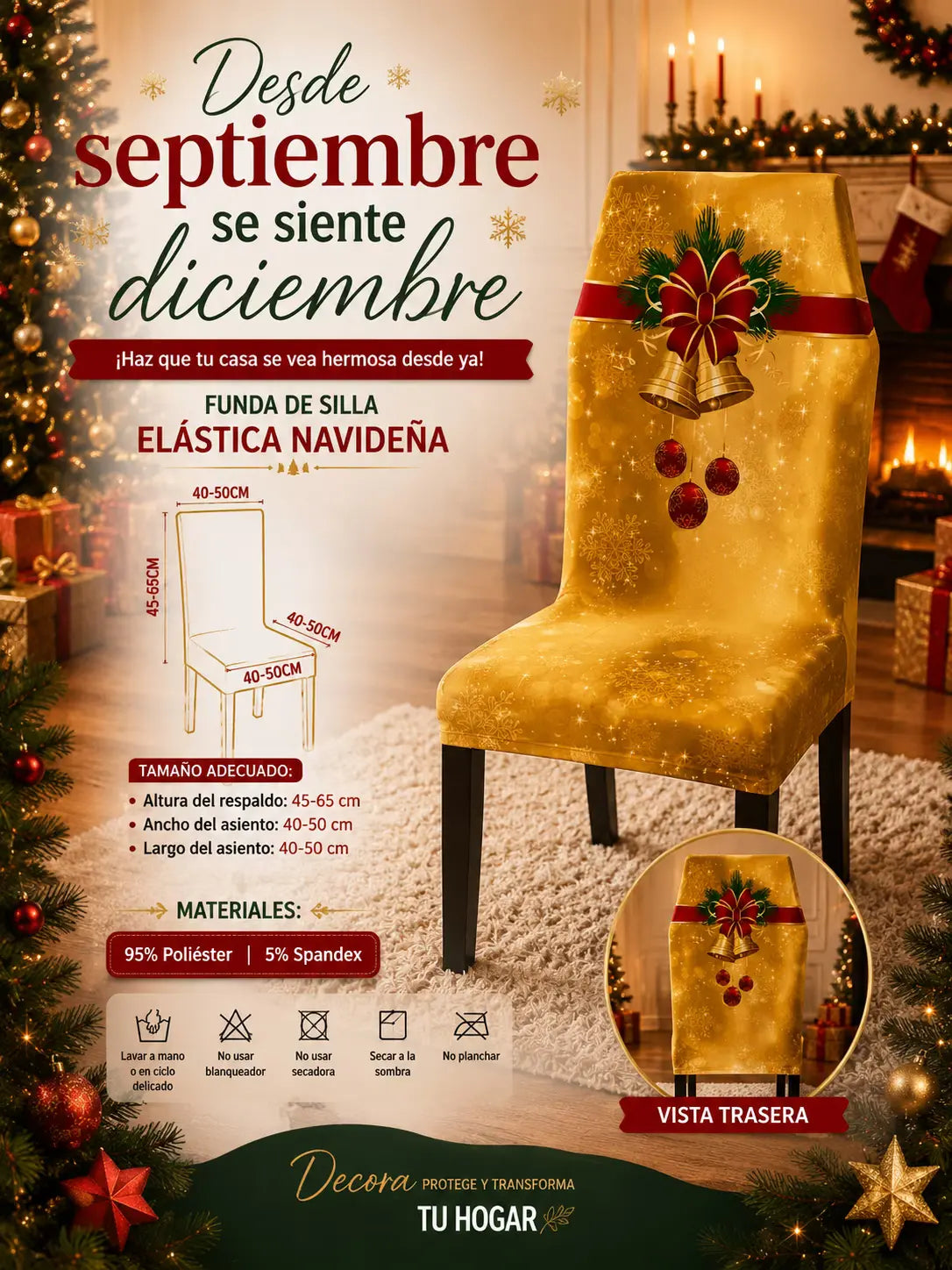 FUNDAS PARA TUS SILLAS- ¡Esta Navidad, transforma tus sillas y llena tu hogar de magia!