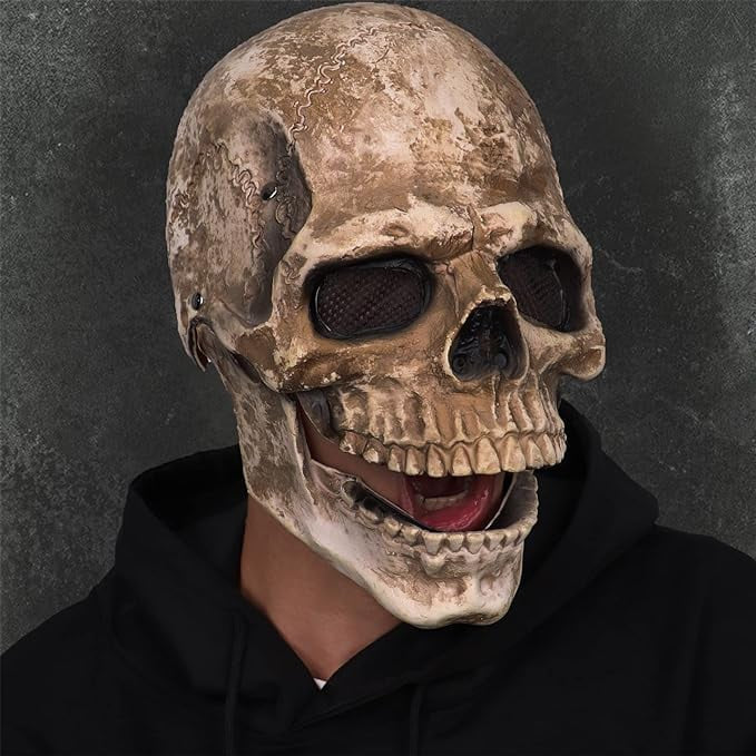 Máscara de Calavera con Mandíbula Móvil – Realismo Impactante y Comodidad Total