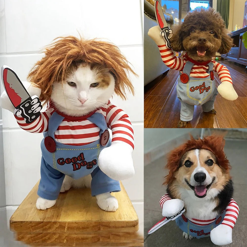 ¡Haz que tu Mascota sea el más temido y tierno de Halloween con Chuky Dog/Cat!